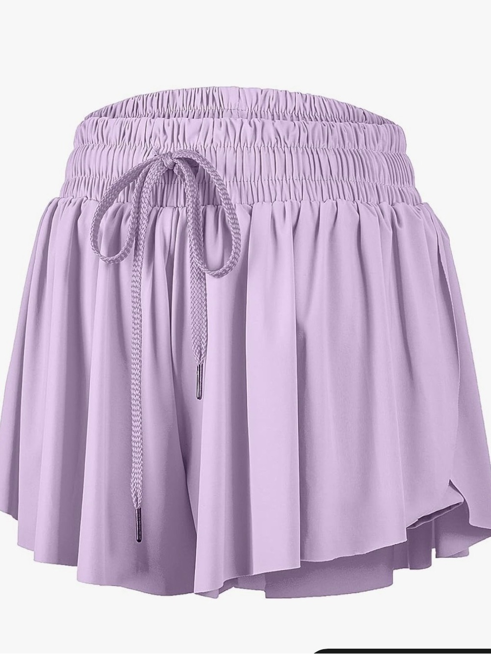 Lilac Tiered Smocked-Waist Skirted Shorts